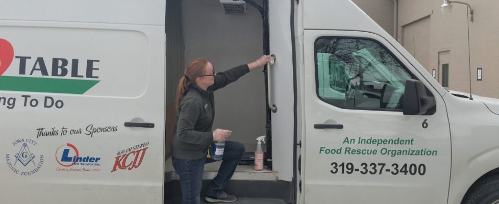 Volunteer cleans vans