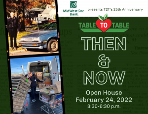 Then & Now Table to Table Open House invitation