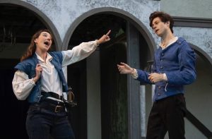 Christina on-stage during a theater production.